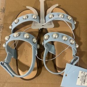Cat & Jack Light Blue Sandals with Pearl Details